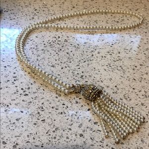 Nadri pearl tassel necklace